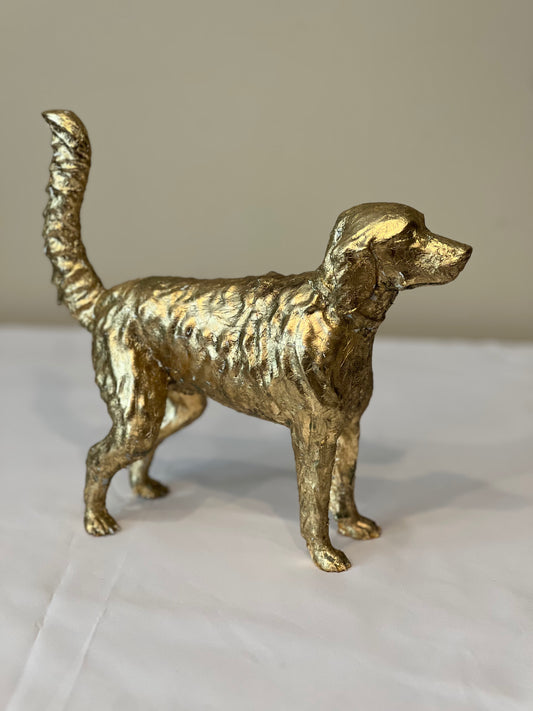 Personalized Gold Leaf Dog Sculpture